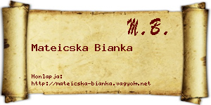 Mateicska Bianka névjegykártya